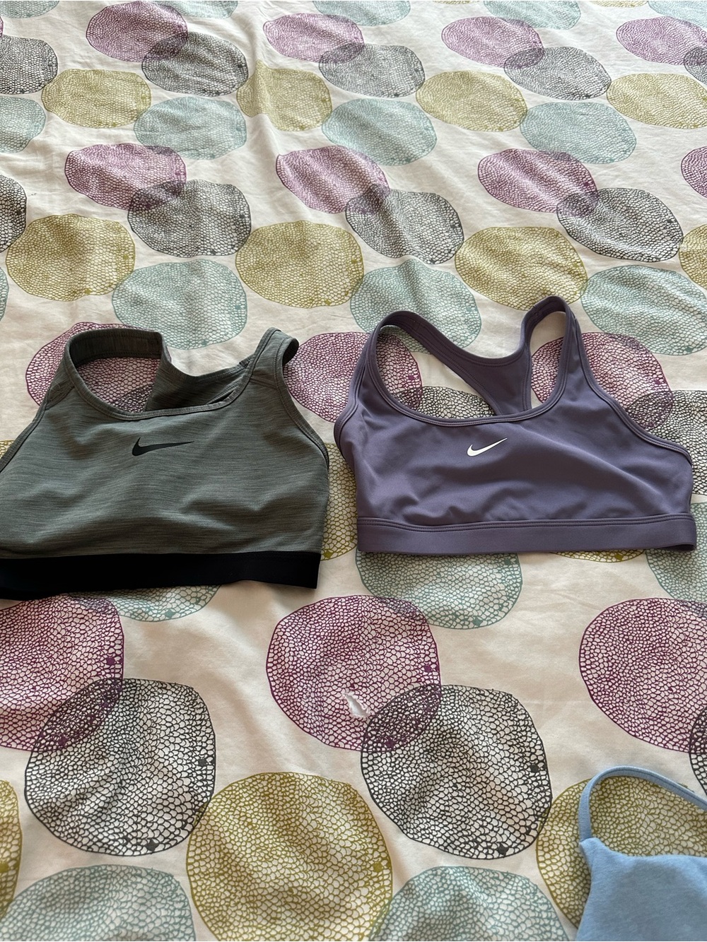 Nike Gray and Lavender Racerback Sports Bras - Double Pack
